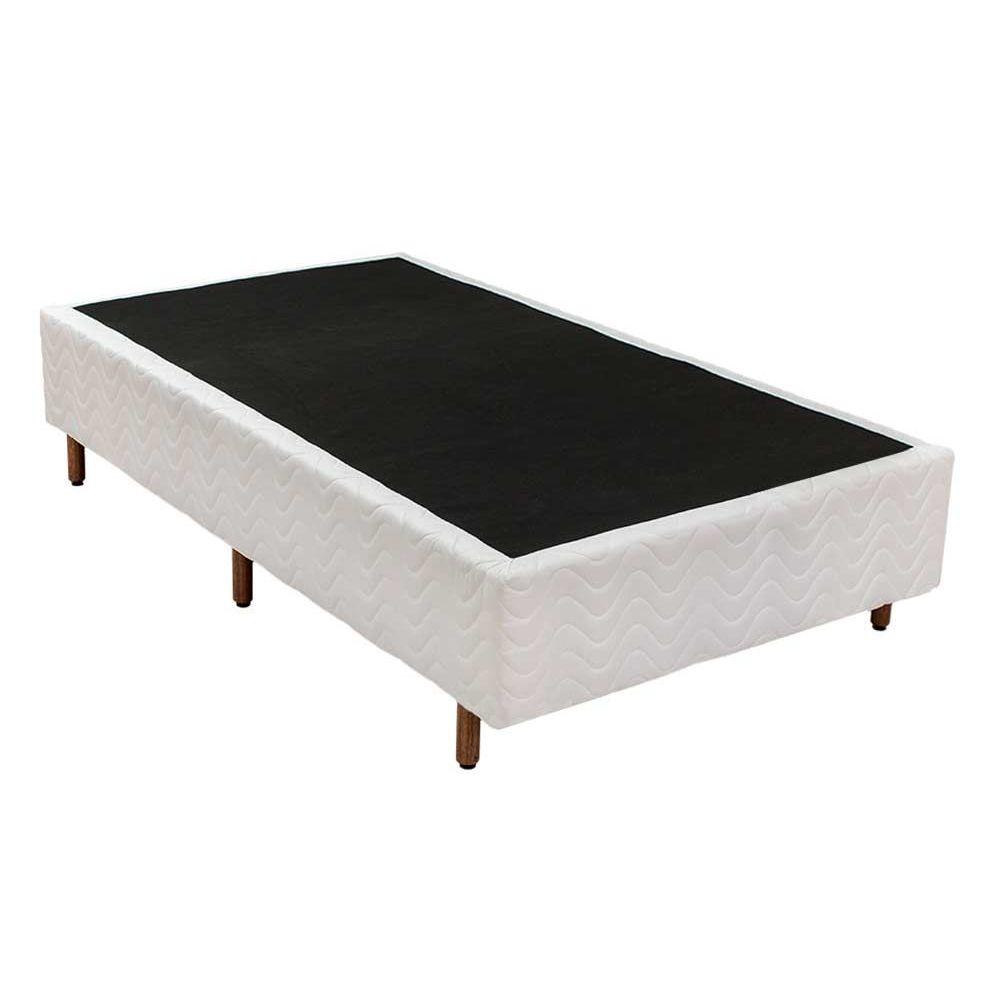 Cama Box Base Solteiro Universal Bordado White 88x188x25 Polar