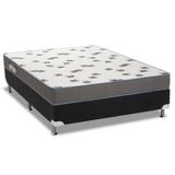 Cama Box Casal Colchao Espuma D33 Ortobom Light Base Crc Courano Black 138x188