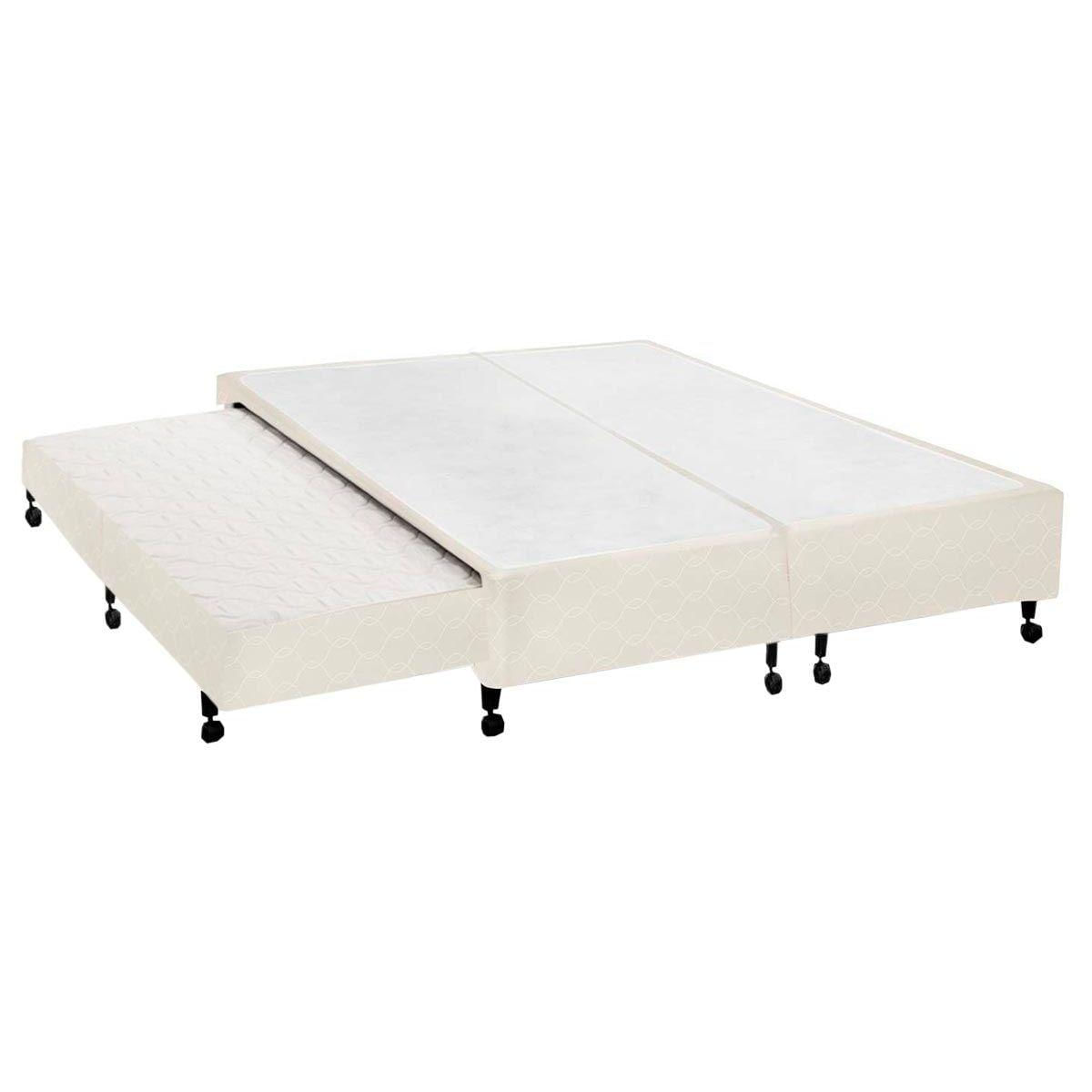 Cama Box Base C Auxiliar Queen Poli Tecido Clean 158x198x27 Castor