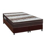 Cama Box Queen Colchao Ortopedico Ortobom Light Base Crc Courano Brown 158x198