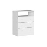 Comoda De Quarto Smim C 3 Gavetas E 1 Nicho Branco Peroba