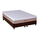 Cama Box Queen Colchao Ortopedico Orthoflex Foggia Premier Base Crc Suede Brown 158x198