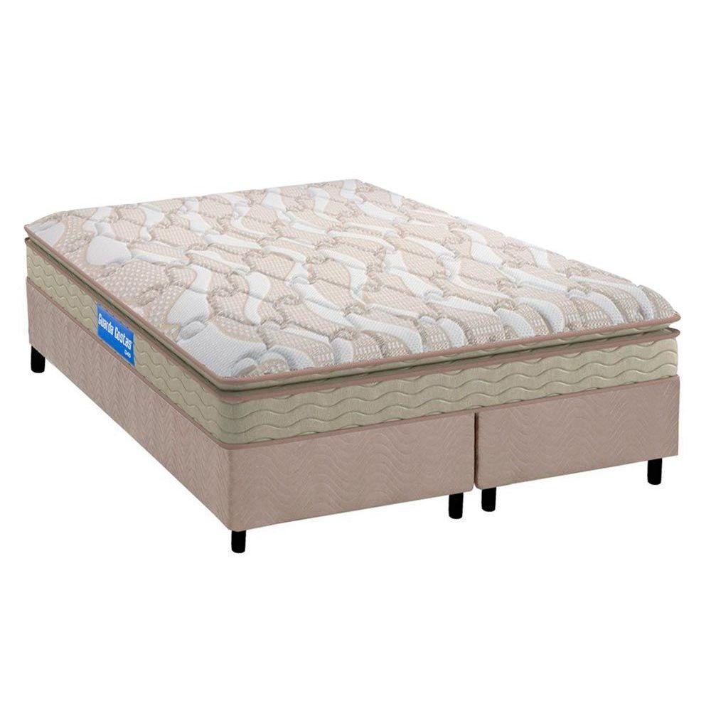 Cama Box King Colchao Espuma D45 Probel Guarda Costas Base Crc Suede Clean 193x203