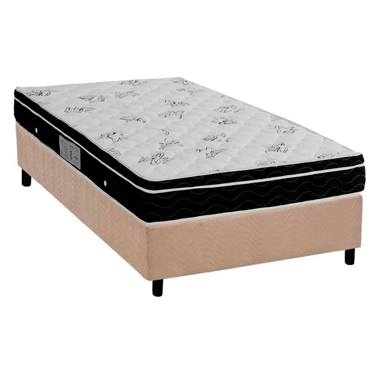 Cama Box Solteiro Colchao Molas Bonnel Ortobom Nanolastic Physical Spring Base Crc Suede Clean 88x188