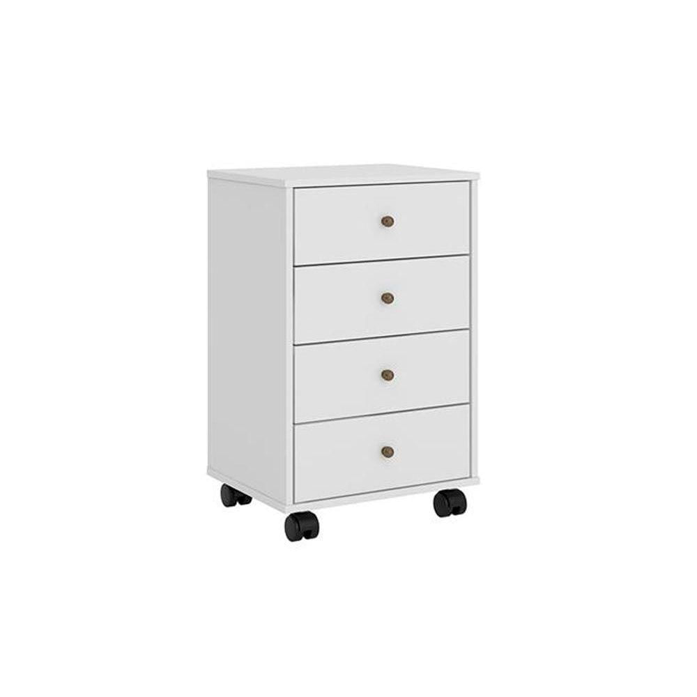 Mesa Cabeceira Presence C 4 Gavetas Branco Demobile
