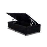 Cama Box Baú Solteiro Universal Suede Black 88x188x35 Costa Rica