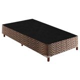 Cama Box Base Solteiro Sommier Rustico Bordado Brown 88x188x20 Paropas