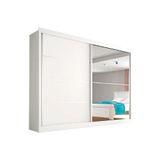 Guarda Roupa Casal 2 Portas De Correr E 4 Gavetas C 1 Espelho Verona Plus Branco Europa