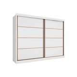 Guarda Roupa Casal 2 Portas De Correr E 6 Gavetas Sevilha Branco Europa