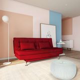 Sofá-Cama Casal 3 Lugares Superior Suede Vermelho