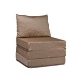 Sofa Cama Solteiro Luck Puff D23 Tecido Marrom Quadriculado Luckspuma