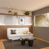 Sofá-Cama 3 Lugares Casal Prestigio Couro Sintético Branco