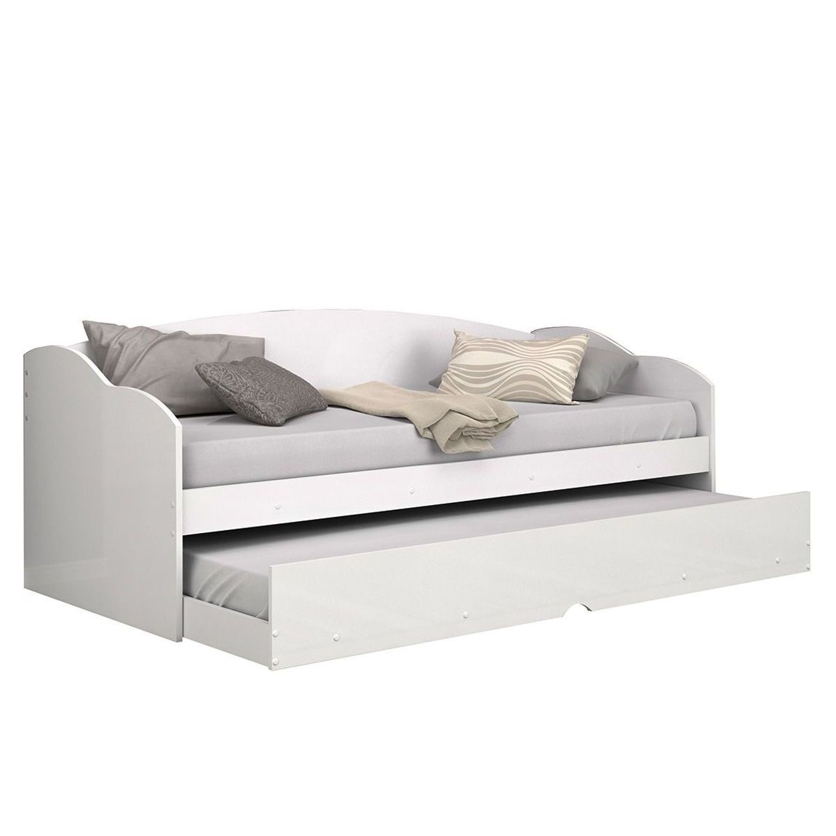 Sofa Cama Solteiro Funny Iii C Auxiliar Branco Conquista