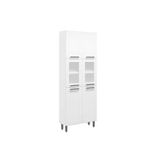 Paneleiro De Cozinha Multipla 6037 6 Portas 2 C Vidro Branco Bertolini