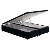 Cama Box Bau Queen Bordado Black 158x198x35 Anjos