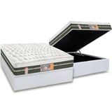 Cama Box Bau Casal Colchao Molas Bonnel Castor Silver Star Air Base Crc Courano White 138x188