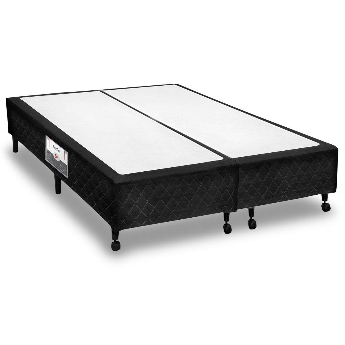 Cama Box Base Queen Poli Tecido Black 158x198x23 Castor