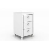 Gaveteiro P Escritorio Me4108 C 3 Gavetas E Rodizios Branco Tecno Mobili