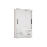 Guarda Roupa Solteiro 2 Portas De Correr E 4 Gavetas Click 2 4 Branco Santos Andira