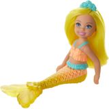 Barbie Dreamtopia Chelsea Boneca Sereia, 6,5 Polegadas Com Cabelo Amarelo E Cauda