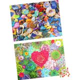 2-pack De Quebra-cabeças De Jigsaw De 1000 Peças, Para Adultos, Famílias E Crianças De 8 Anos Ou Mais, Suculentas E Rochas E Minerais
