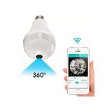 Camera Segurança Lampada Vr 360 Panoramica Espia Wifi infra