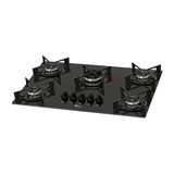 Cooktop 5 Bocas Fischer à Gás Preto Fit Line Bivolt