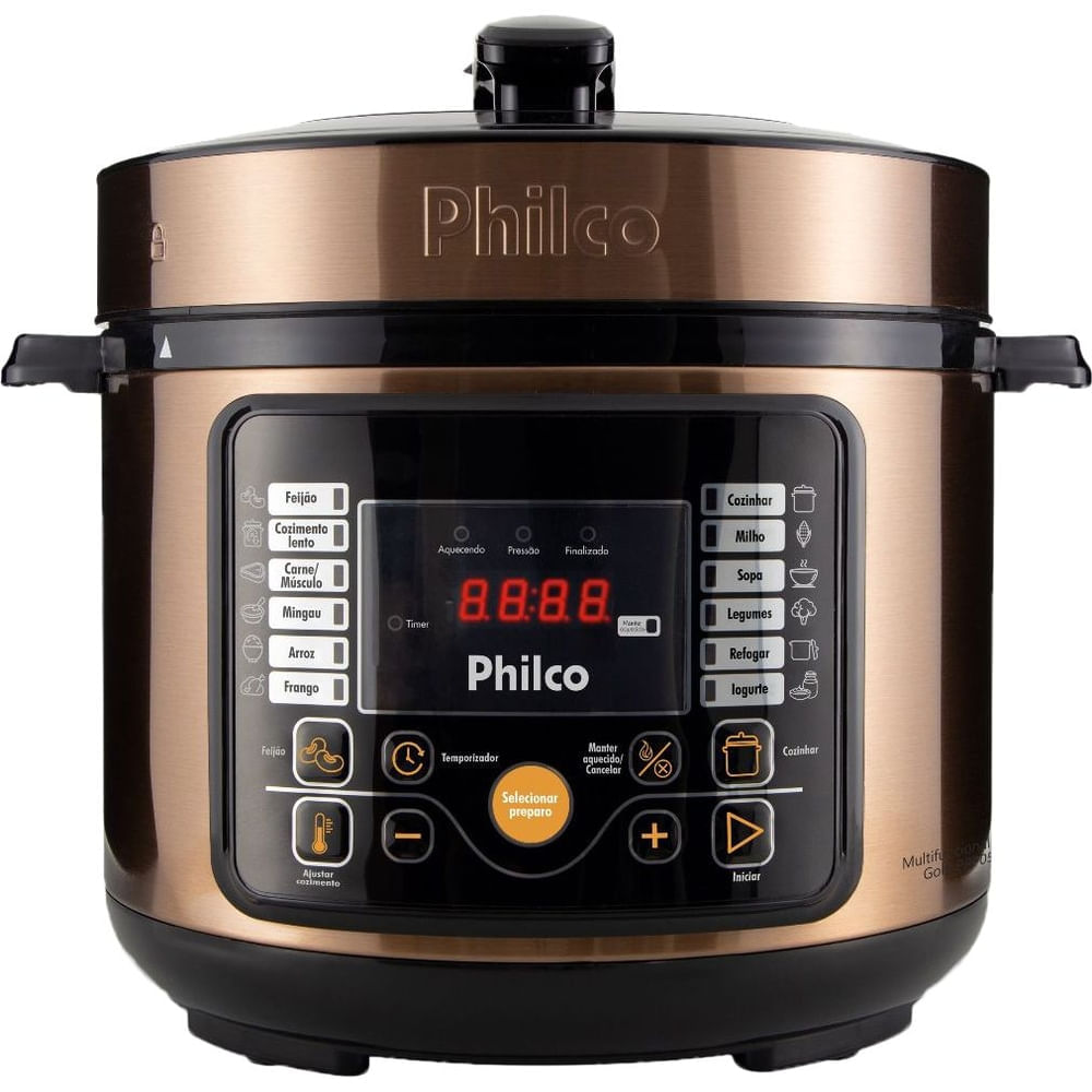 Panela De Pressão Elétrica Philco 5L Multifuncional Digital 15 Funções Gold 110v