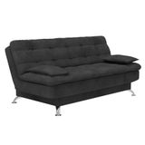 Sofá-Cama 3 Lugares Casal Lux Suede Cinza