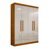 Guarda-Roupa Solteiro Malibu 4 PT Imbuia e Off White