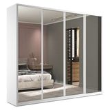 Guarda-roupa Casal Com Espelho Zermatt 4 Pt 6 Gv Branco