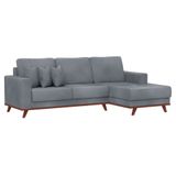Sofá 4 Lugares Kadok com Chaise Direito Veludo Cinza