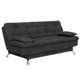 Sofá-Cama 3 Lugares Casal Flush Suede Cinza