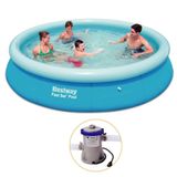 Piscina Inflável Bestway Fast Set 5.500L + Bomba Filtrante