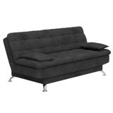 Sofá-Cama 3 Lugares Casal Prestige Suede Cinza