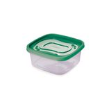 Conjunto 3 Potes Clic Quadrado Plastico 580 Ml - Verde