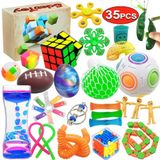 Scientoy Fidget Toy Set, 35 Pcs Brinquedo Sensorial Para Add, Toc, Crianças Autistas, Adultos, Autismo De Ansiedade Para Alívio Do Estresse E Anti An