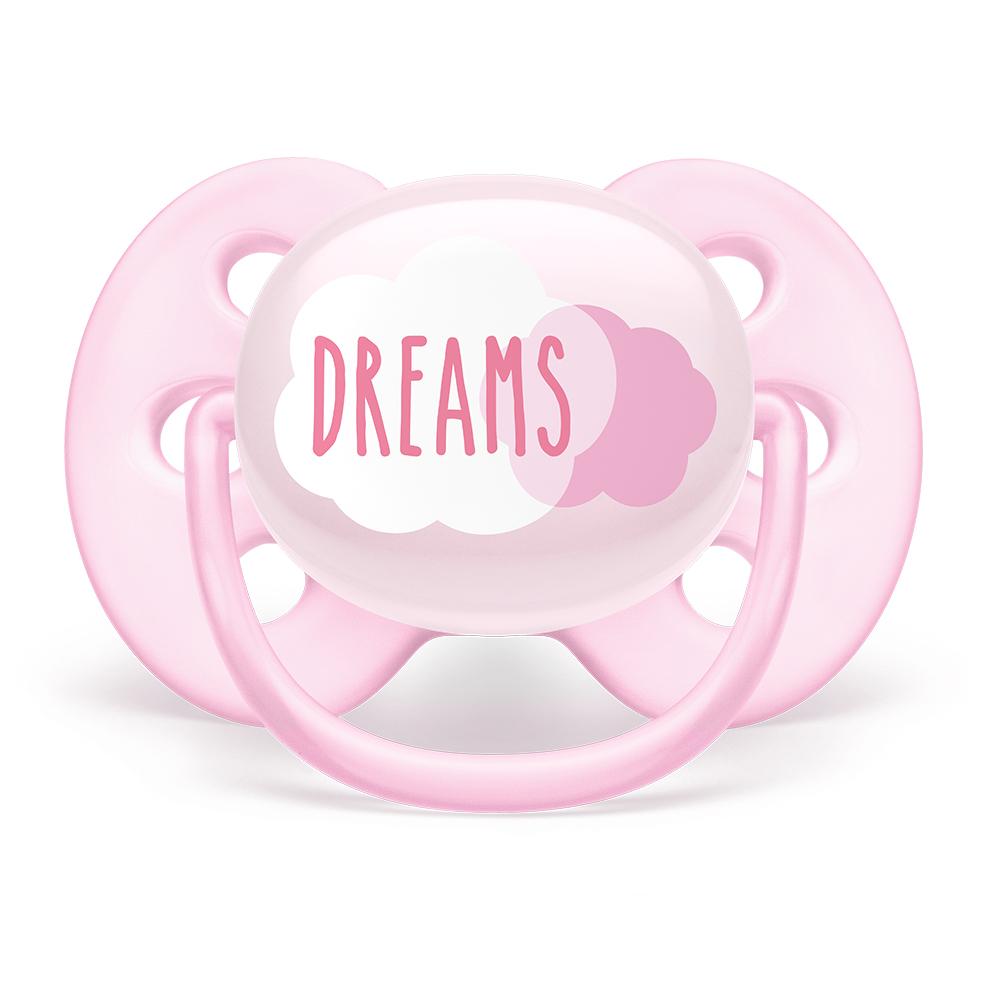 Chupeta Ultra Soft Decorada Philips Avent - Scf527/01  Rosa