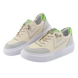 Tenis Casual Feminino Ajuste Cadarço Detalhe Costura Lateral Palmilha Gel Confortavel Leve