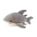 Dollibu Pelúcia Tubarão Animal Recheado - Soft Fur Huggable Marine Gray Shark Adorável Playtime Shark Plush Toy Cute Sea Life Cuddle Gifts