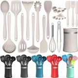 Conjunto De Utensílios De Cozinha De Silicone 24 Pedais De Cozinha Sem Vara Espátula Conjunto Com Suporte Por Aikkil Ferramentas De Gadget