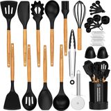 Conjunto De Utensílios De Cozinha De Silicone Fungun 26 Pcs Cozinha Utensílios Espátula Conjunto Com Suporte De Utensílio Para Panela Antia