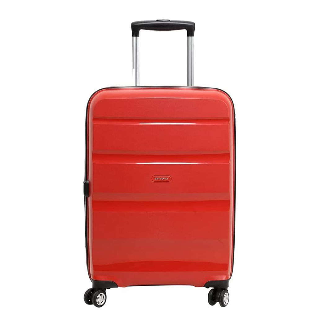 Mala De Bordo Pequena Para Viagem Expansível Polipropileno Samsonite Spin Air Cadeado Tsa Vermelha