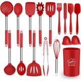 Conjunto De Utensílios De Cozinha De Silicone Utensílios De Cozinha 17 Pcs Conjunto De Utensílios De Cozinha Silicone Resistente Ao Calor