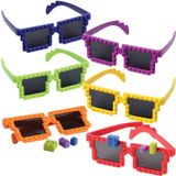 Vidros De Blocos De Construção - Pacote De 6 - Bloco Mania Building Block Glasses Com Tijolos Extras Para Suprimentos De Carnaval, Recheios De Meia E