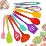 Conjunto De Utensílios De Cozinha De Silicone Aybloom - 10 Peças Multicolores Ferramentas De Cozimento De Cozinha Antiaderente Resistentes A