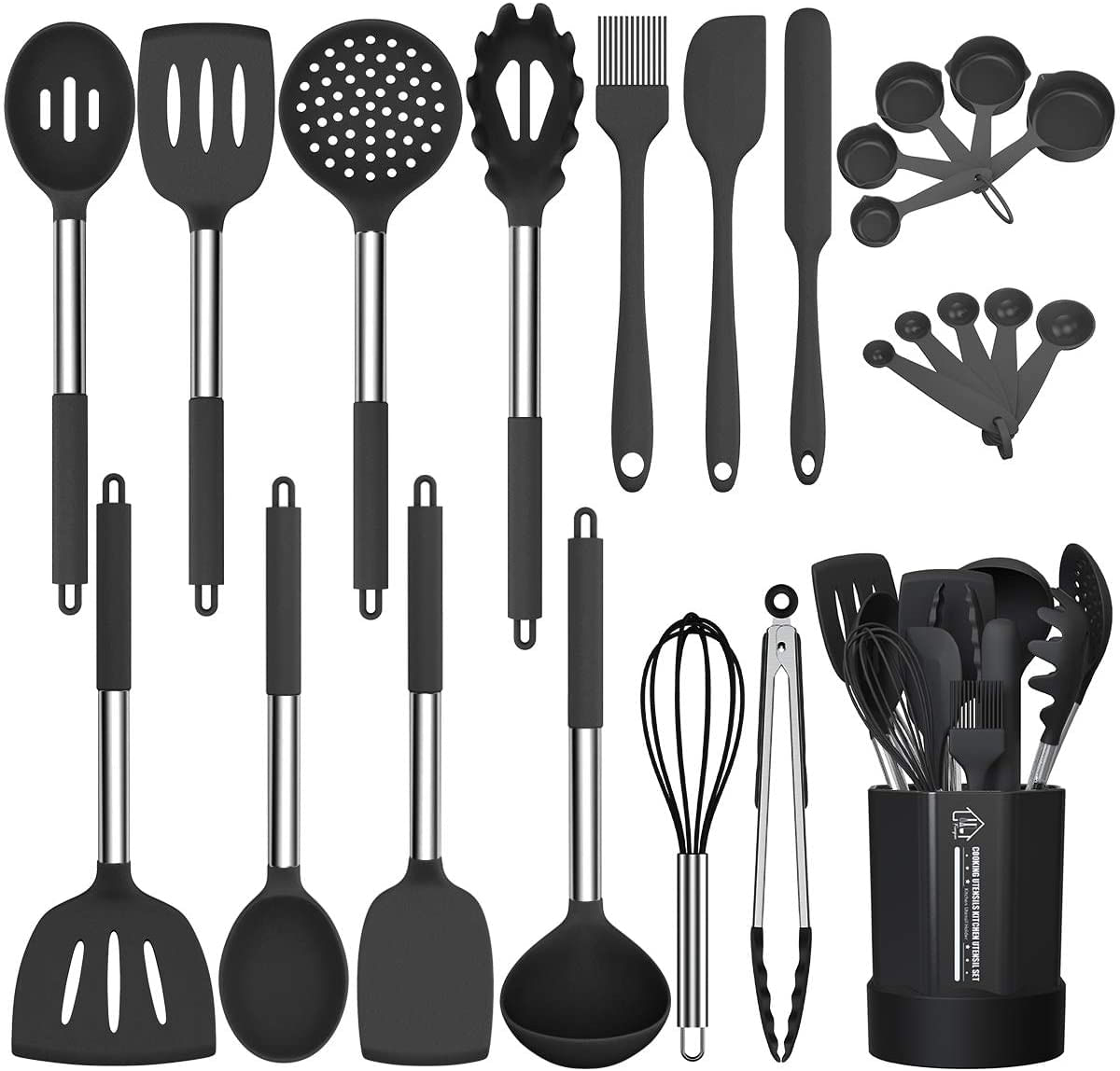 Conjunto De Utensílios De Cozinha De Silicone Utensílio De Cozinha Sem Vara Fungun 24 Pcs Conjunto De Utensílios De Cozinha Panela Resiste