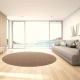 Tapete Sisal Cd Redondo Liso 200cm Apaeb Camelo