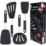 Espátulas De Silicone Para Panelas Antiaderente Geekhom 600f Resistente Ao Calor Extra Grande E Ampla Espátulas Flexíveis De Borracha Turne