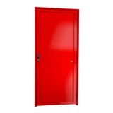 Porta De Alumínio Lambril Super 210cm X 80cm Brimak Vermelho